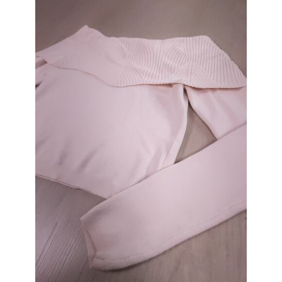 Marciano Off-the-Shoulder Ribbed Foldover Sweater Top – Size S - Picture 5 of 10